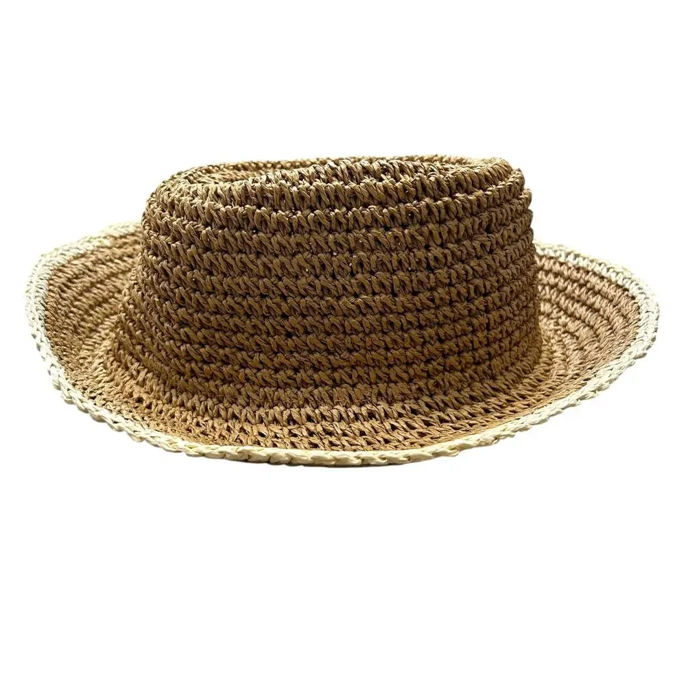 Rachel Zoe Paper Sun Hat NWT Women's One Size Tan Beachy Resort Coastal Boho